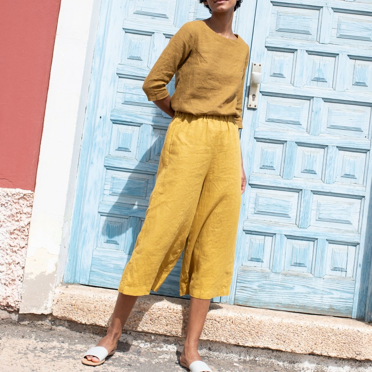 DAVOS fitted linen top - notPERFECTLINEN EU