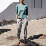 DAVOS fitted linen top - notPERFECTLINEN EU