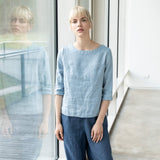 DAVOS fitted linen top - notPERFECTLINEN EU