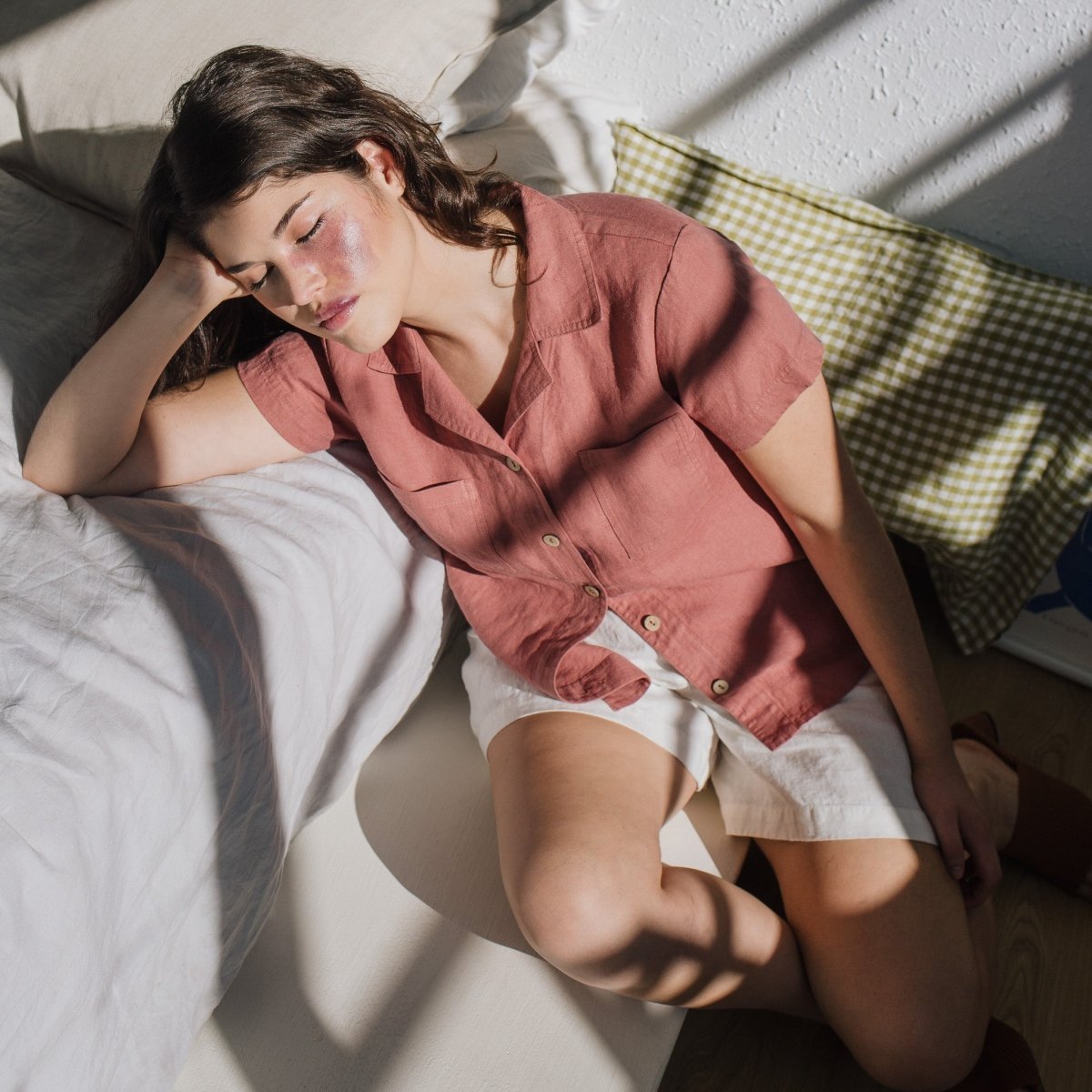 DINAN notch collar linen shirt - notPERFECTLINEN EU