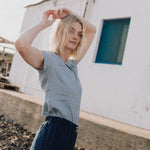 DINAN notch collar linen shirt - notPERFECTLINEN EU