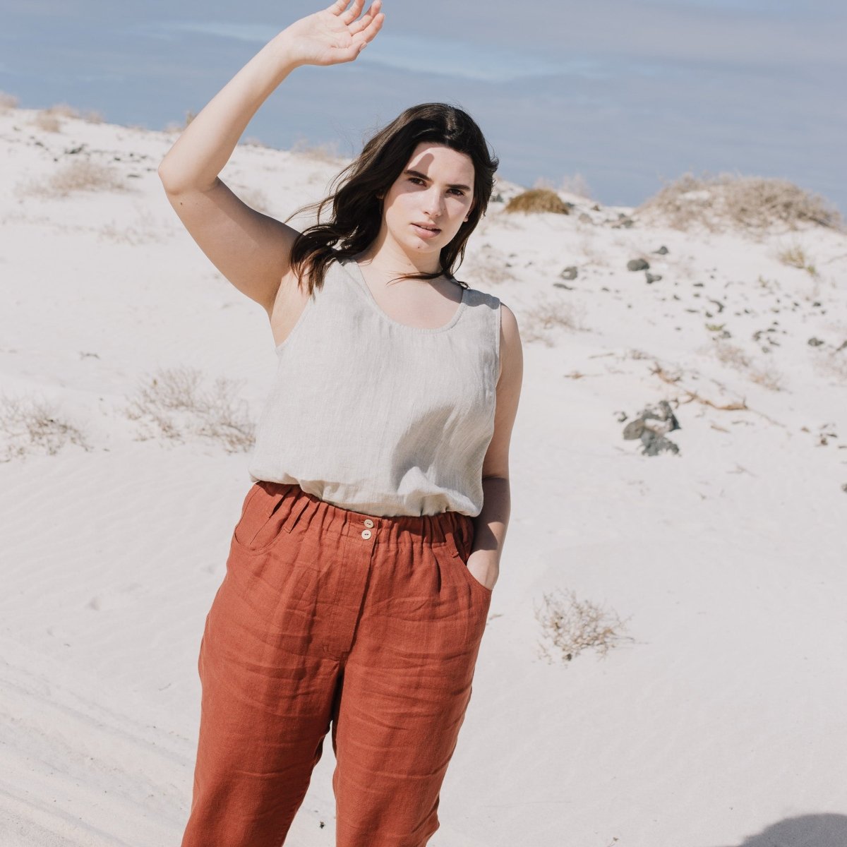 DOOLIN high-waisted linen pants - notPERFECTLINEN EU