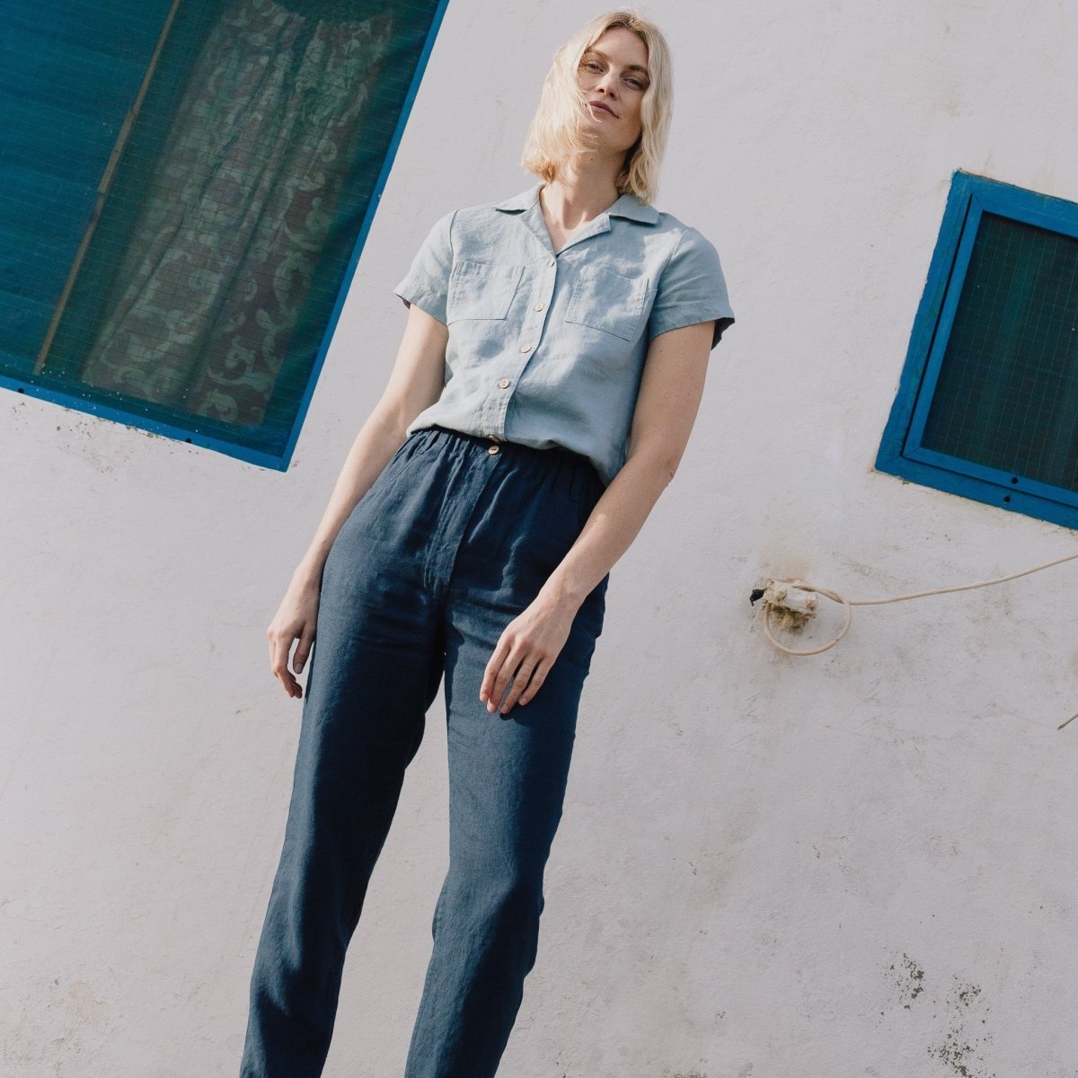 DOOLIN high-waisted linen pants - notPERFECTLINEN EU