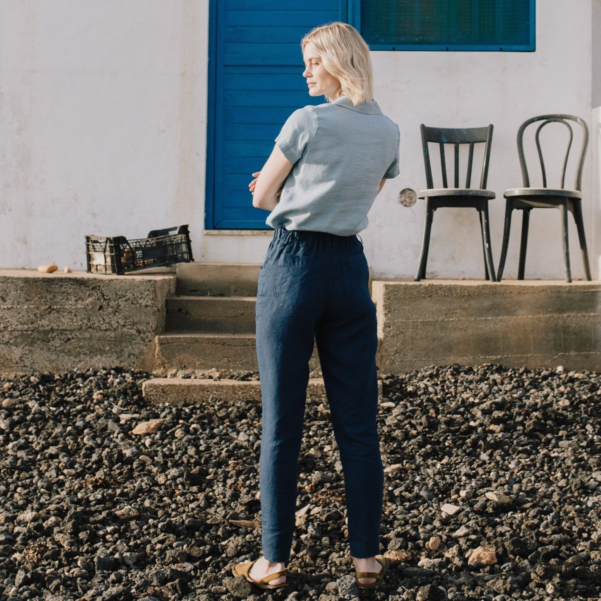 DOOLIN high-waisted linen pants - notPERFECTLINEN EU