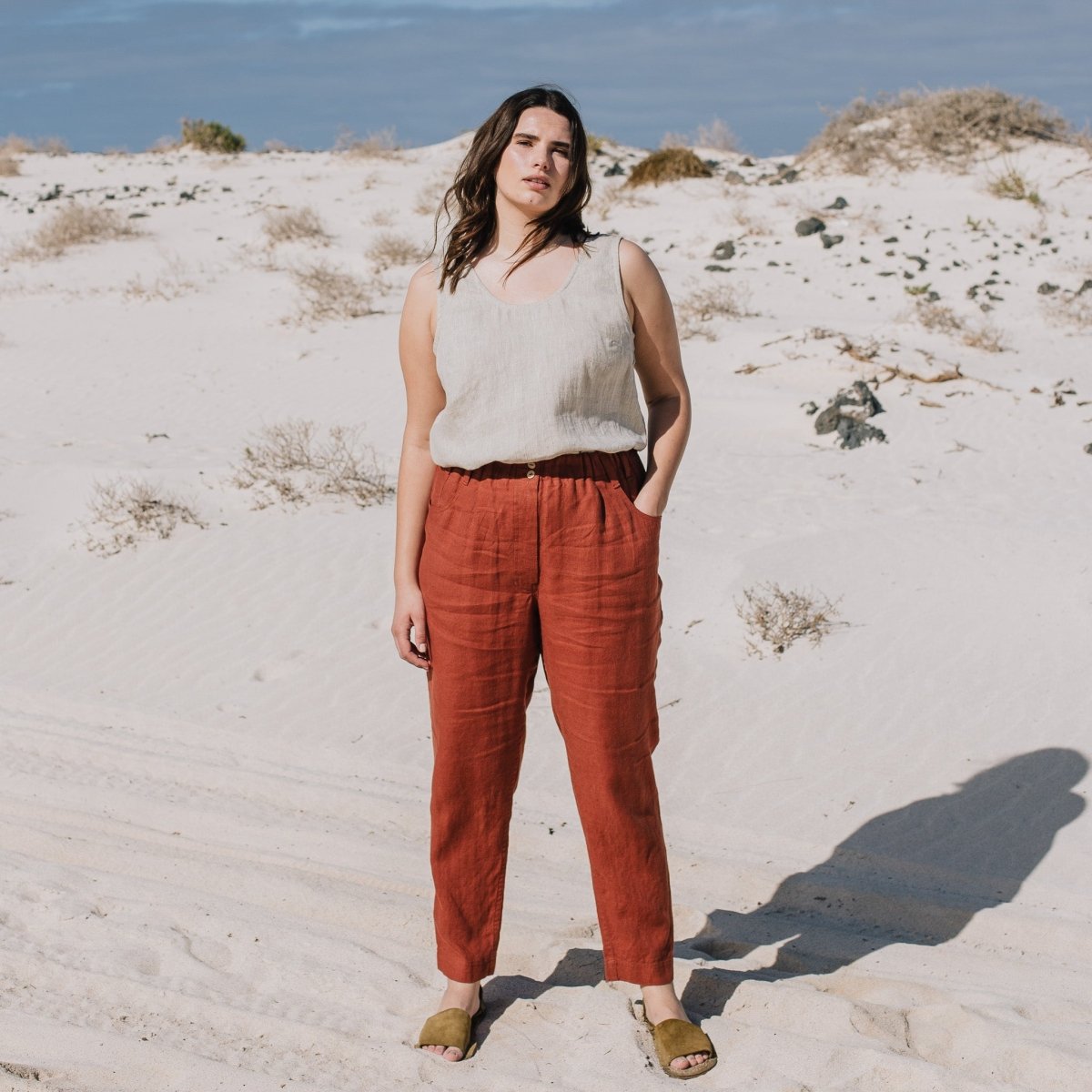 DOOLIN high-waisted linen pants - notPERFECTLINEN EU