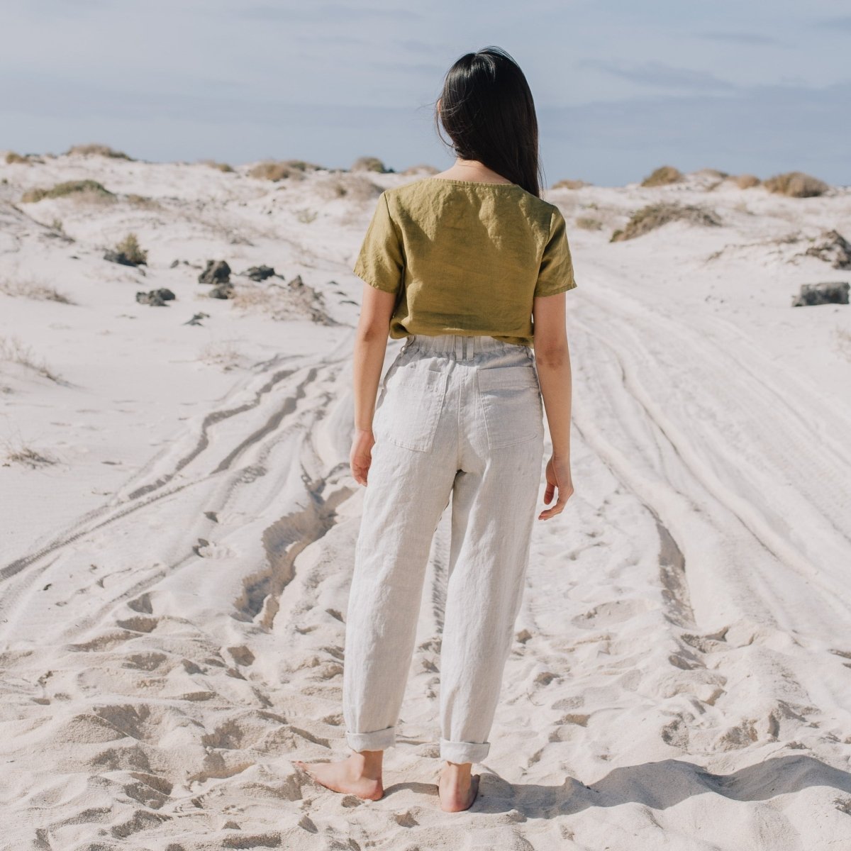 DOOLIN high-waisted linen pants - notPERFECTLINEN EU
