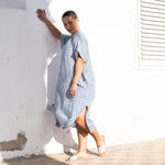 FATIMA light weight blue gingham linen tunic - notPERFECTLINEN EU