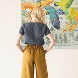 GETTY front snaps linen top - notPERFECTLINEN EU