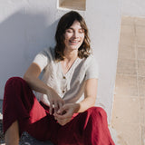 GETTY front snaps linen top - notPERFECTLINEN EU