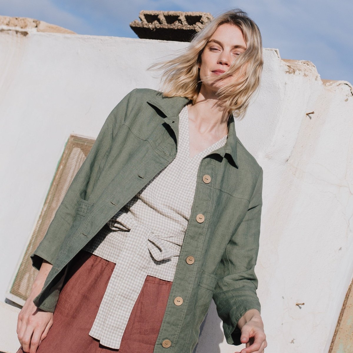 HELSINKI button down linen jacket - notPERFECTLINEN EU