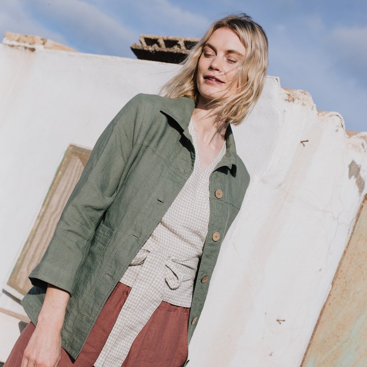 HELSINKI button down linen jacket - notPERFECTLINEN EU