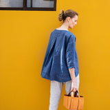 LEAF cropped front linen top - notPERFECTLINEN EU