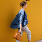 LEAF cropped front linen top - notPERFECTLINEN EU