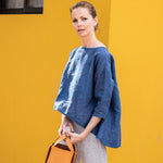 LEAF cropped front linen top - notPERFECTLINEN EU