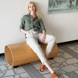 LILLE collar linen shirt with 3/4 sleeves - notPERFECTLINEN EU