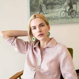 LILLE collar linen shirt with 3/4 sleeves - notPERFECTLINEN EU