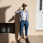 LILLE collar linen shirt with 3/4 sleeves - notPERFECTLINEN EU