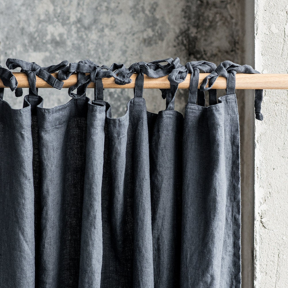 Linen CURTAIN in Charcoal / 1 PANEL - notPERFECTLINEN EU