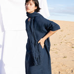 Linen Scarf in Admiral Blue - notPERFECTLINEN EU