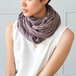 Linen Scarf in Caffe Mocha/Purple - notPERFECTLINEN EU
