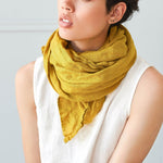 Linen Scarf in Greenish Mustard - notPERFECTLINEN EU