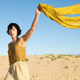 Linen Scarf in Greenish Mustard - notPERFECTLINEN EU