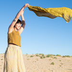 Linen Scarf in Greenish Mustard - notPERFECTLINEN EU