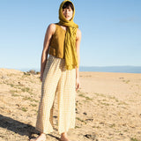 Linen Scarf in Greenish Mustard - notPERFECTLINEN EU