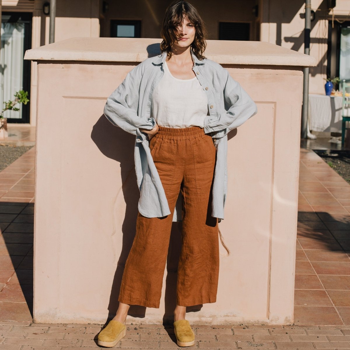 LIVORNO-2 oversized linen collar shirt - notPERFECTLINEN EU