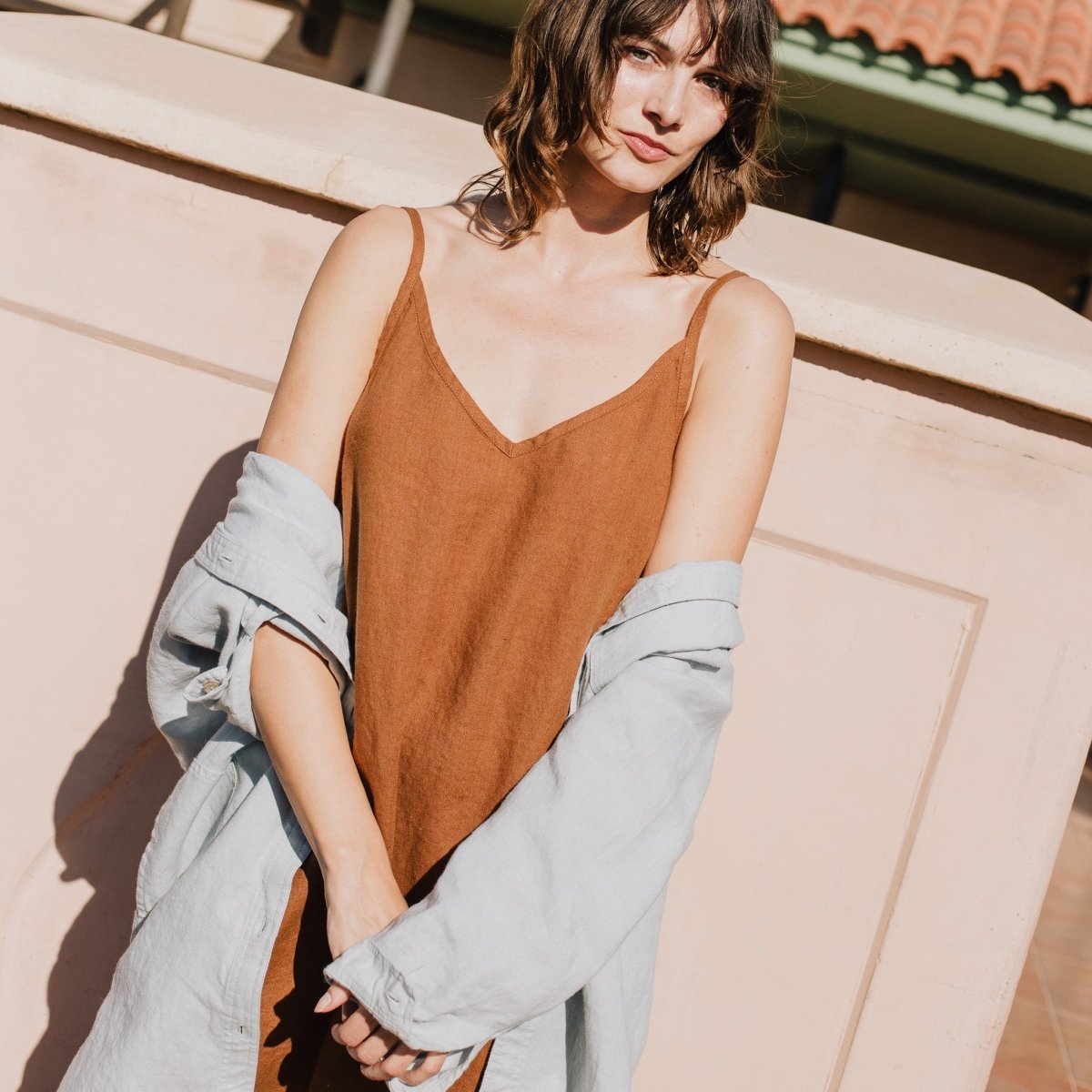 LIVORNO-2 oversized linen collar shirt - notPERFECTLINEN EU