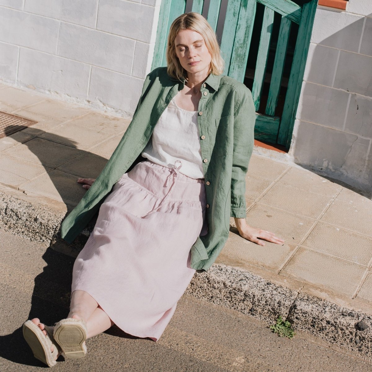 LIVORNO-2 oversized linen collar shirt - notPERFECTLINEN EU