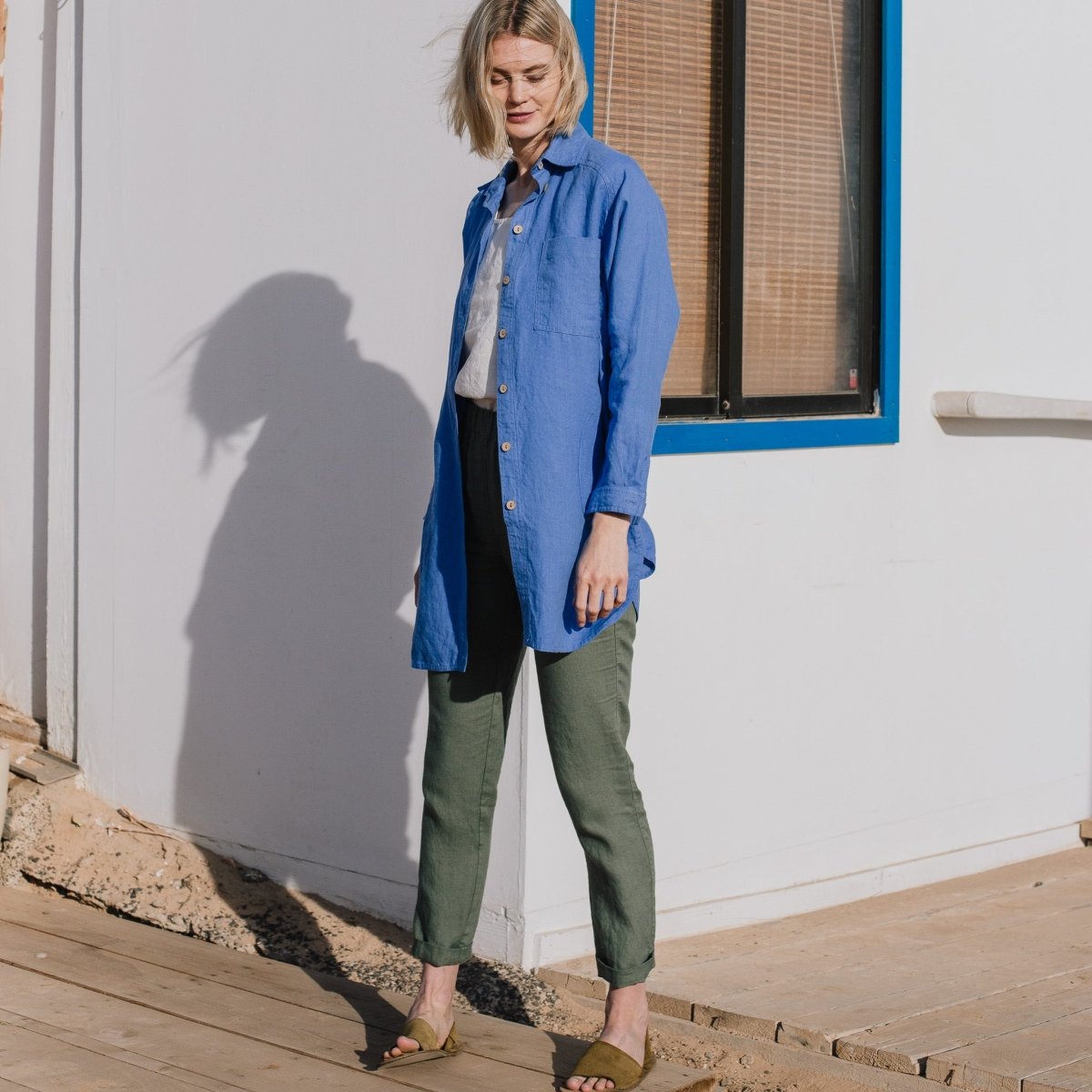 LIVORNO-2 oversized linen collar shirt - notPERFECTLINEN EU