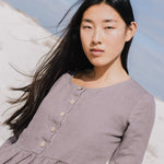 Long sleeve midi MAMA linen dress - notPERFECTLINEN EU