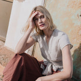 MADRID cropped linen wrap top - notPERFECTLINEN EU