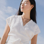 MADRID cropped linen wrap top - notPERFECTLINEN EU