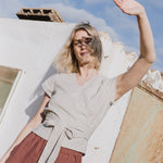 MADRID cropped linen wrap top - notPERFECTLINEN EU