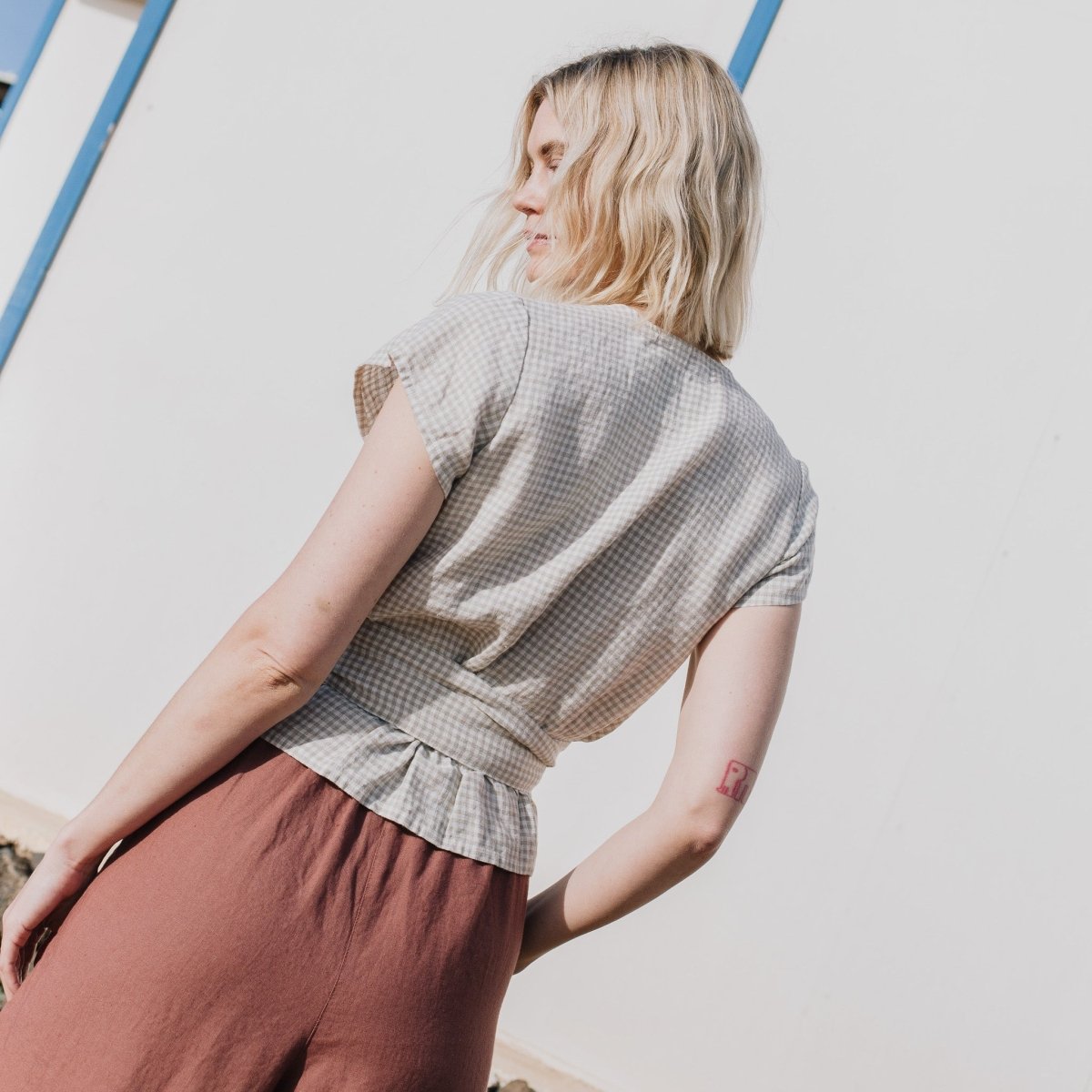 MADRID cropped linen wrap top - notPERFECTLINEN EU