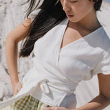 MADRID cropped linen wrap top - notPERFECTLINEN EU