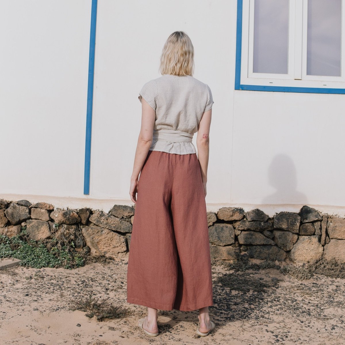 MADRID cropped linen wrap top - notPERFECTLINEN EU