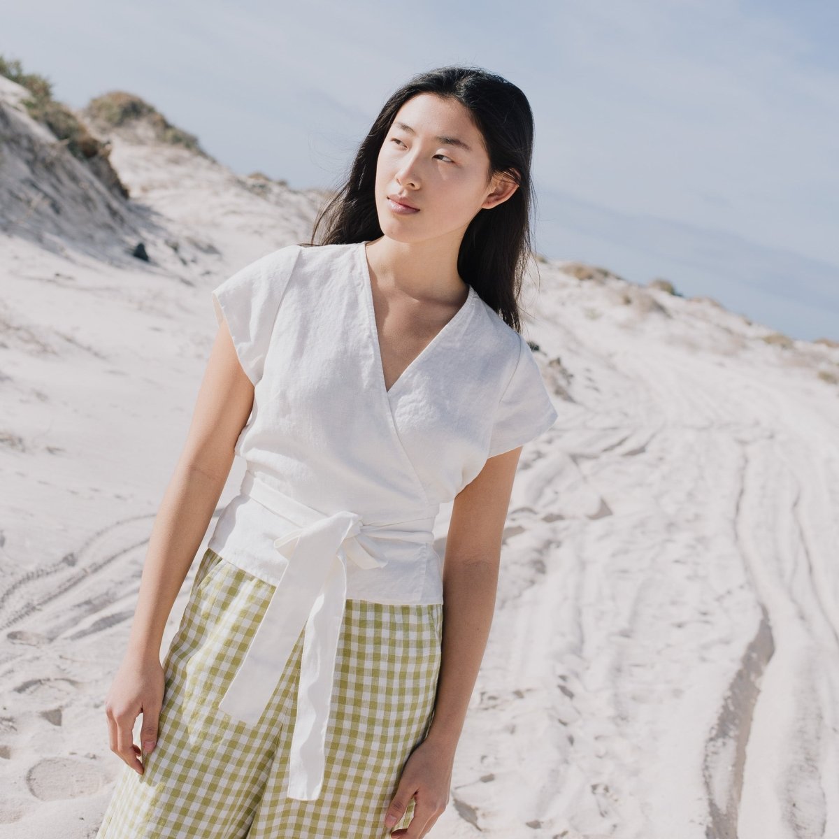 MADRID cropped linen wrap top - notPERFECTLINEN EU