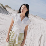 MADRID cropped linen wrap top - notPERFECTLINEN EU