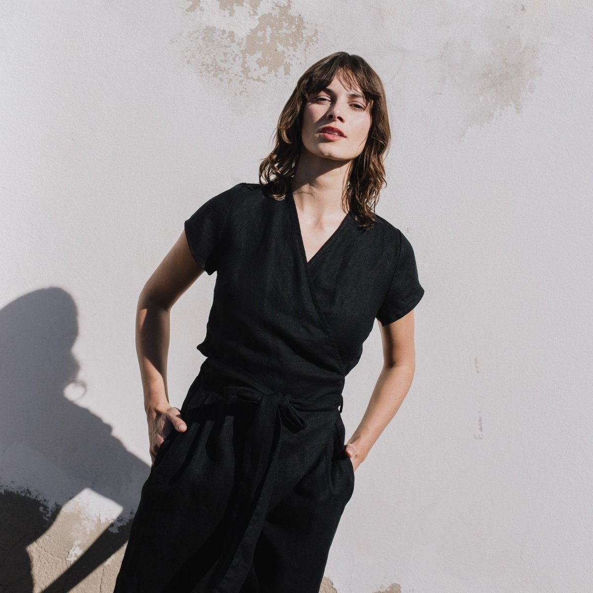 MARGARET wrap linen jumpsuit - notPERFECTLINEN EU