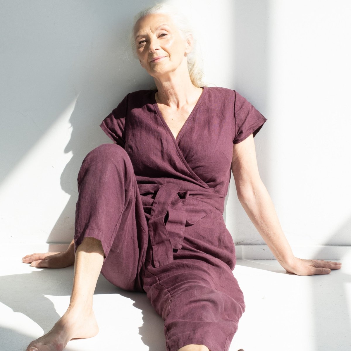 MARGARET wrap linen jumpsuit - notPERFECTLINEN EU