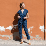MARGARET wrap linen jumpsuit - notPERFECTLINEN EU