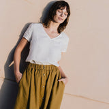 MARSEILLE linen front snap skirt - notPERFECTLINEN EU