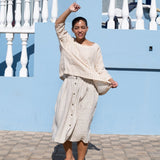 MARSEILLE linen front snap skirt - notPERFECTLINEN EU