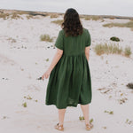 Maxi ODESA gathered linen dress - notPERFECTLINEN EU