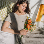 Maxi ODESA gathered linen dress - notPERFECTLINEN EU