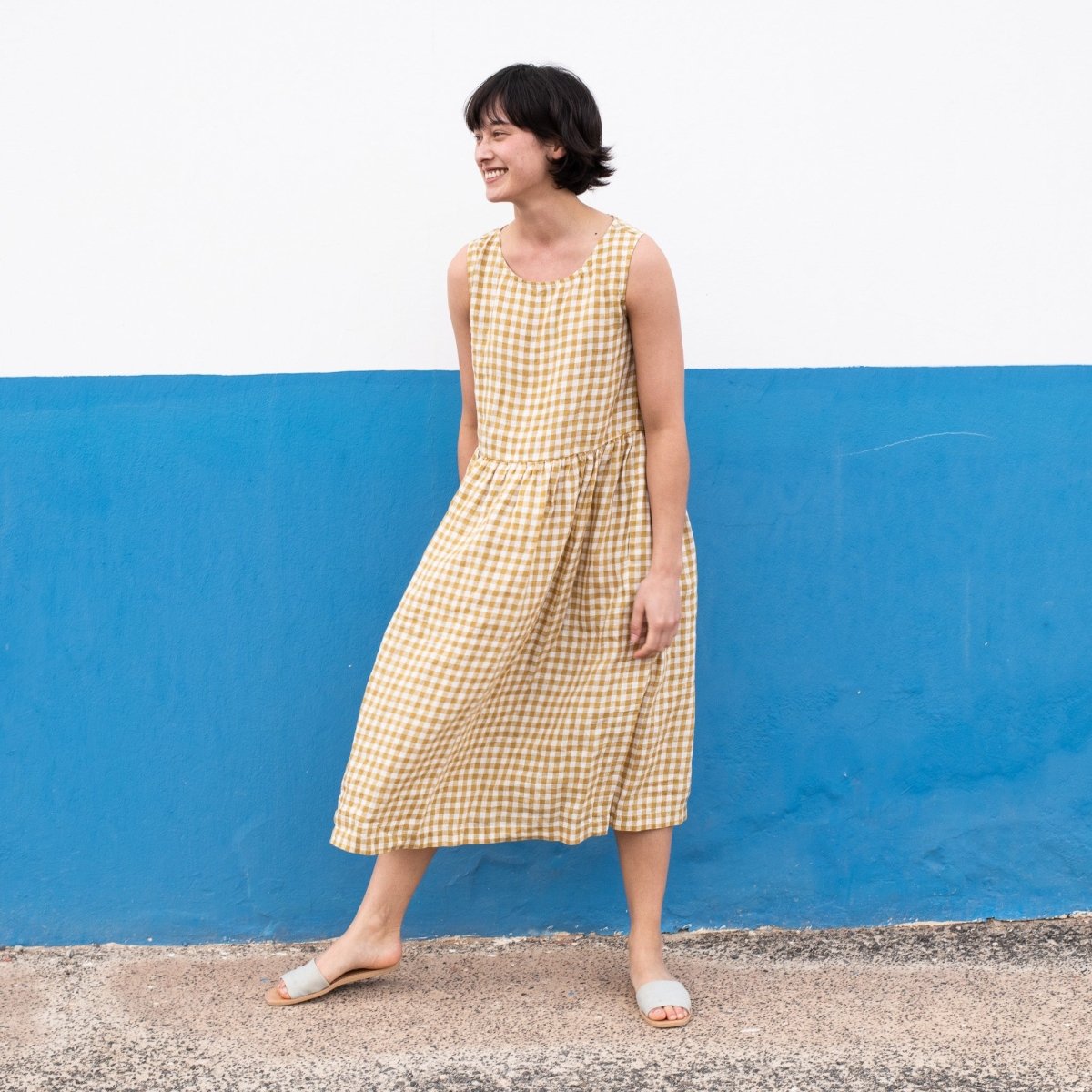 Maxi SMOCK light weight linen dress - notPERFECTLINEN EU