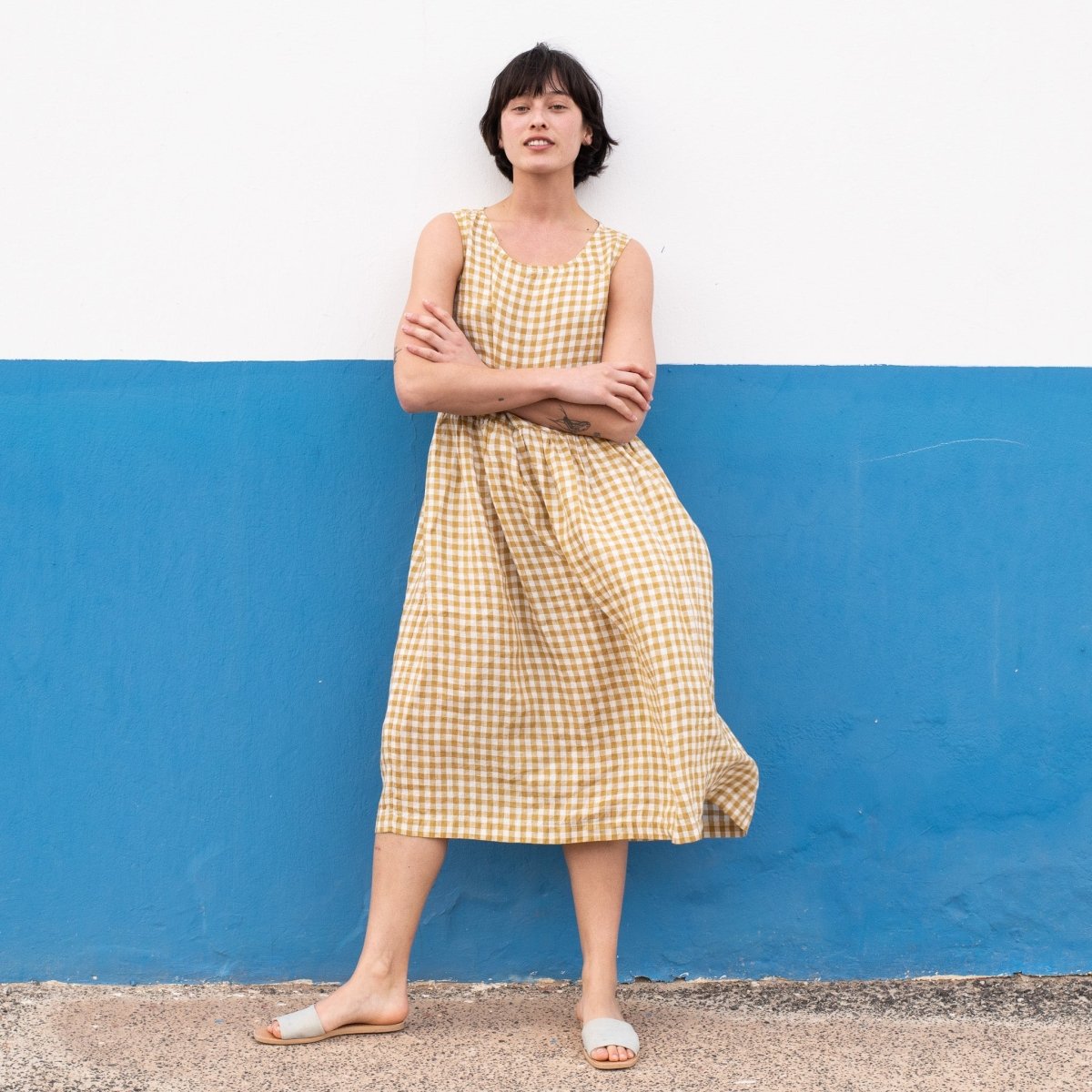 Maxi SMOCK light weight linen dress - notPERFECTLINEN EU